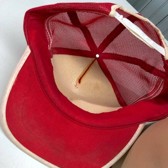 Vintage Anheuser Busch Beer Red Striped Snap Hat - Picture 4 of 6